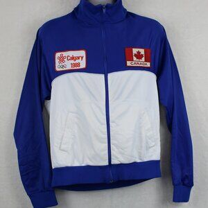 Vintage 1988 Canada Winter Olympics Zip Track Top (M)